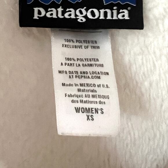 Patagonia Synchilla Snap T Pullover Cream Fleece Textured Women’s XS Ivory Trim - Picture 3 of 6